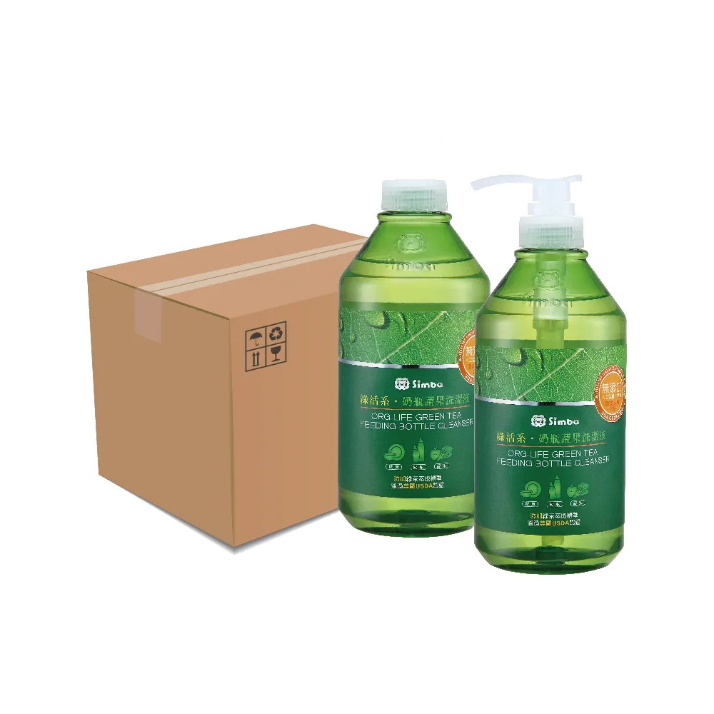 【Simba 小獅王辛巴】綠活系奶瓶蔬果洗潔液800ml組合包一箱(6組/箱購/洗碗精)