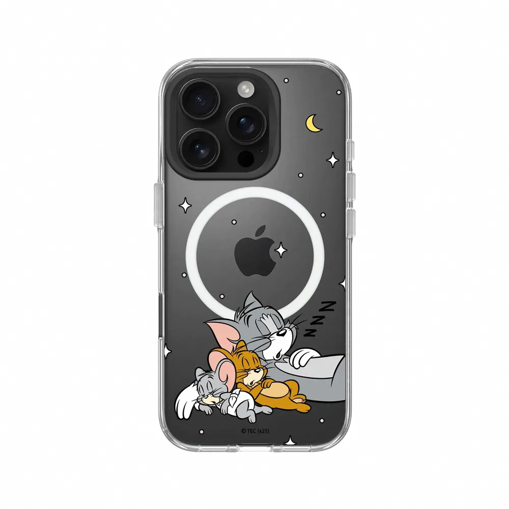 【RHINOSHIELD 犀牛盾】iPhone 14系列Clear MagSafe兼容透明防摔磁吸手機殼/睡覺好夥伴(湯姆貓與傑利鼠)
