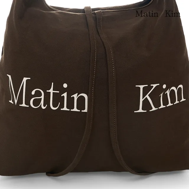 【MATIN KIM】官方旗艦 MATIN LOGO子母托特包(卡其棕)