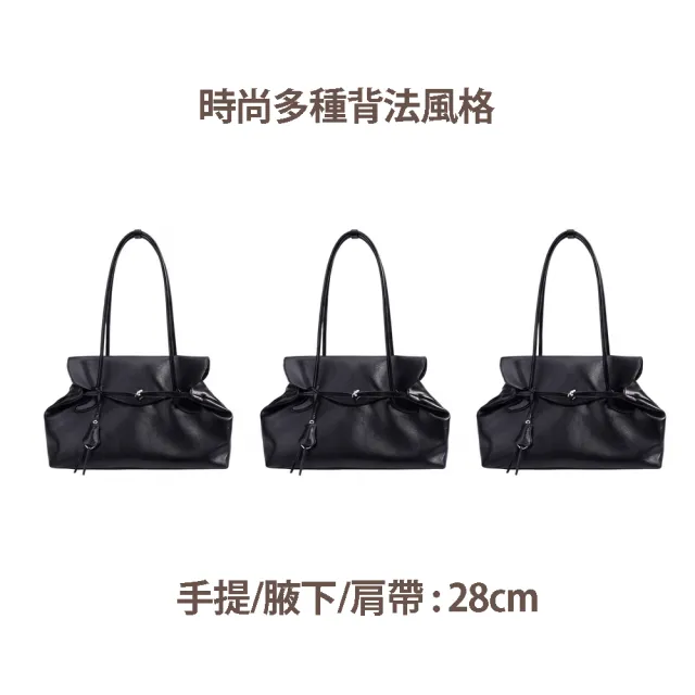 【ZENDAR】台灣總代理 頂級小牛皮托特包肩背包 賈桂琳系列 (黑色)