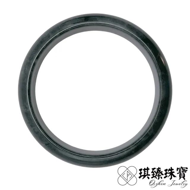 【琪臻珠寶】天然A貨翡翠糯種黑烏雞平安鐲玉鐲(17.5-19.5圍平安鐲_緬甸翡翠_烏雞手鐲_9月獻禮_限時優惠)