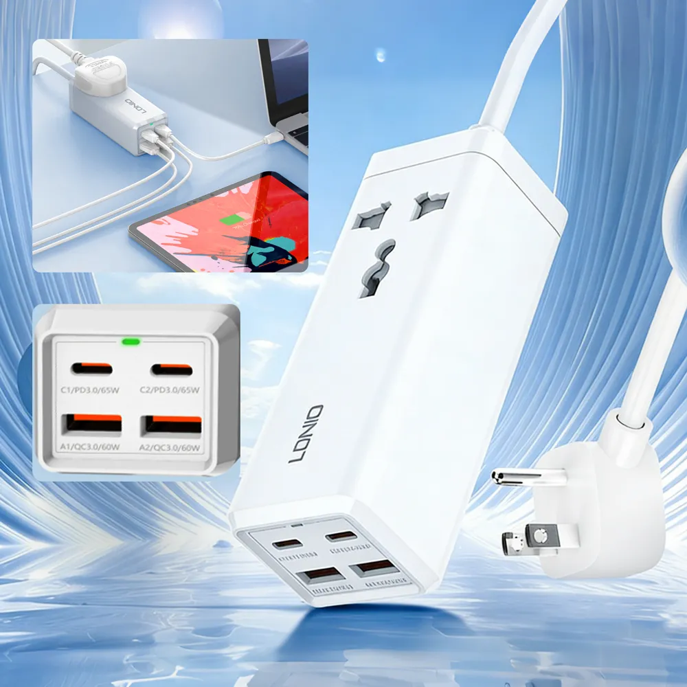 65W PD快充充電器氮化鎵桌面轉接器Type-C集線器多口擴展插線板USB電源