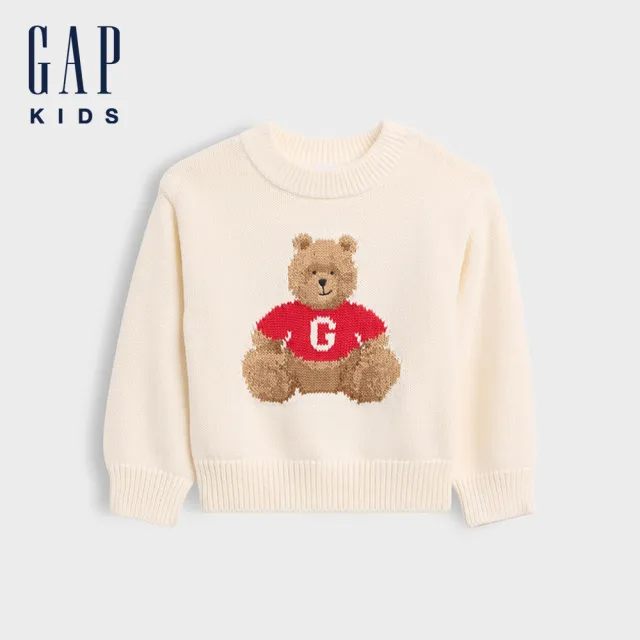 【GAP】嬰兒及幼兒圓領毛衣-布萊納熊(913025)