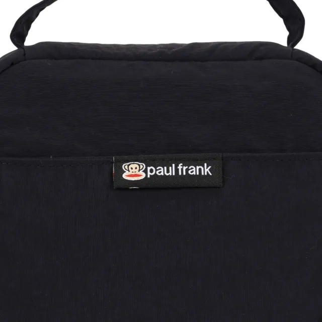 【Paul Frank 大嘴猴】雙11 官方直營  品牌刺繡盥洗包(淺灰色/黑色/中卡其色)