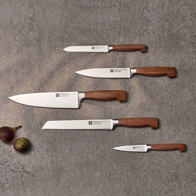 【ZWILLING 德國雙人】FOUR STAR 50週年紀念款 磁吸式木製刀座6件組(德國雙人牌集團官方直營)