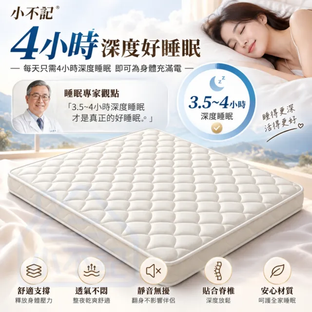 【小不記】8cm厚度 5尺雙人床墊 記憶棉床墊 獨立筒床墊 睡墊 柔軟舒適透氣床墊 租屋宿舍床墊 學生床墊