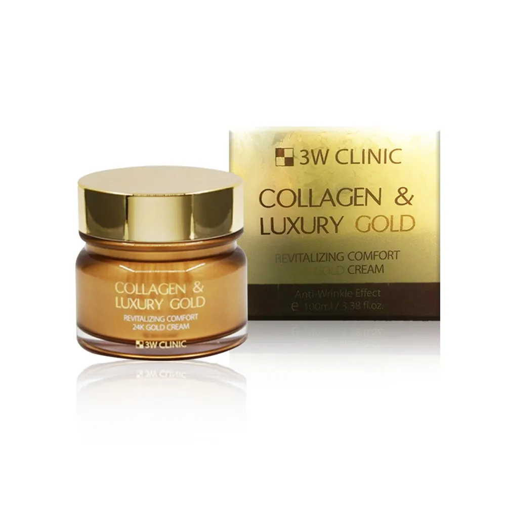 【3W CLINIC】黃金胜太緊緻賦活霜100ml*1 入(24K黃金 胜太 緊緻 日夜霜 韓國 撫紋 抗皺 膠原蛋白 滋潤)