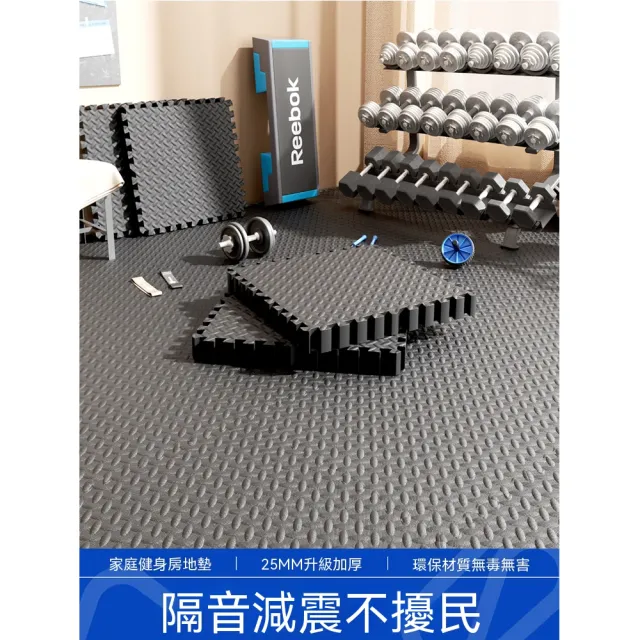 Lexiang樂享 隔音地墊 健身房地墊 60*60*2.5cm九片裝 加厚隔音減震 樓層靜音運動地墊 泡沫拼接墊子