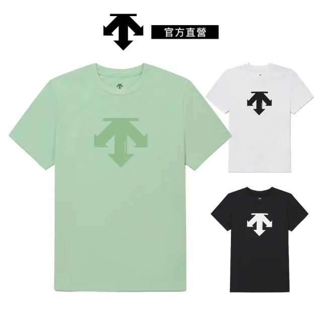 【DESCENTE】迪桑特 TOUGH 女士 微寬鬆吸濕速乾大LOGO短袖T恤 白色/黑色/綠色 SR323UTS72