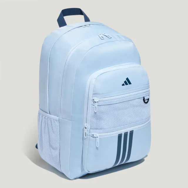 【adidas 愛迪達】後背包 運動包 書包 旅行包 大容量 雙層 STD PKT BP 晶藍 KZ0000