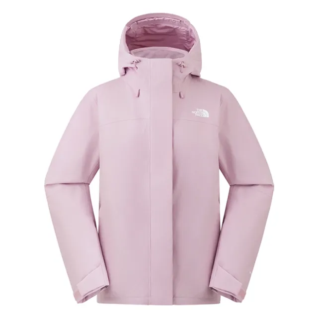 【The North Face】北臉 外套 女 運動連帽外套 三合一 防風 防潑水 抓絨  粉 NF0A8CK30SO