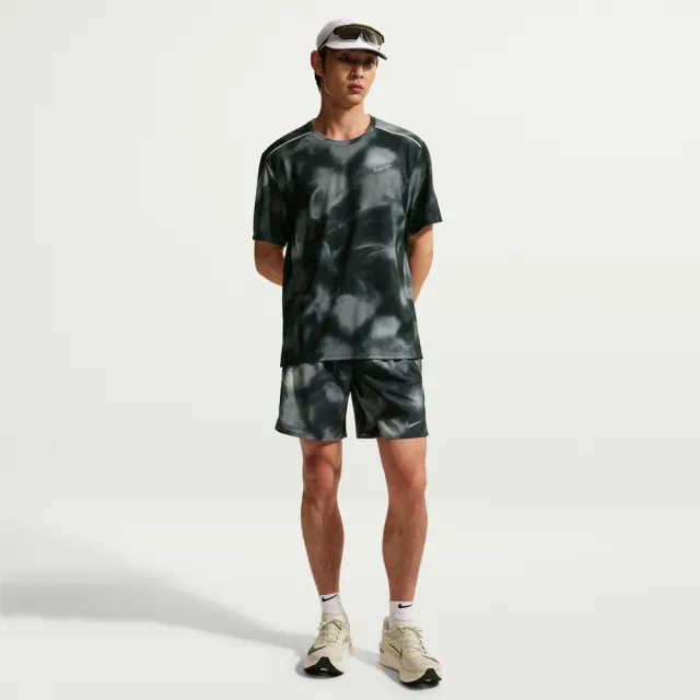【NIKE 耐吉】短袖上衣 男 T恤 訓練 慢跑 快乾 AS M NK DF UV MILER AOP SS 灰 IV4815-010