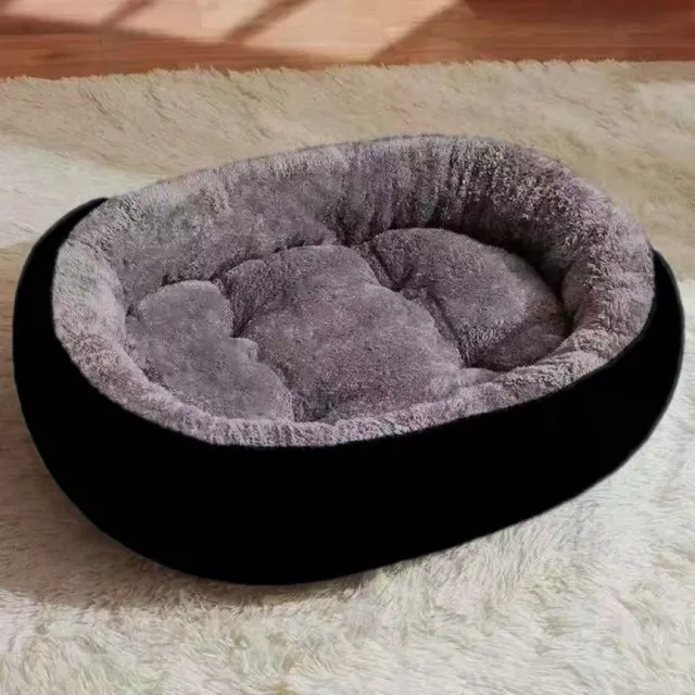 【Quality 聚家】狗窩 橢圓貓窩 寵物睡墊 80*60CM 建議12.5kg內 毛絨寵物窩 四季通用 柔軟舒適