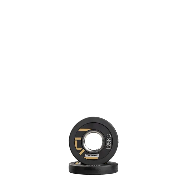 【BYZOOM FITNESS】power series 橡膠重量槓片-黑1.25kg(2入)奧林匹克包膠槓片