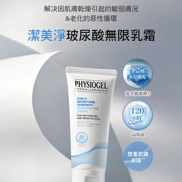 【PHYSIOGEL 潔美淨】玻尿酸無限乳霜100ml_2入(長效保濕、深層補水)