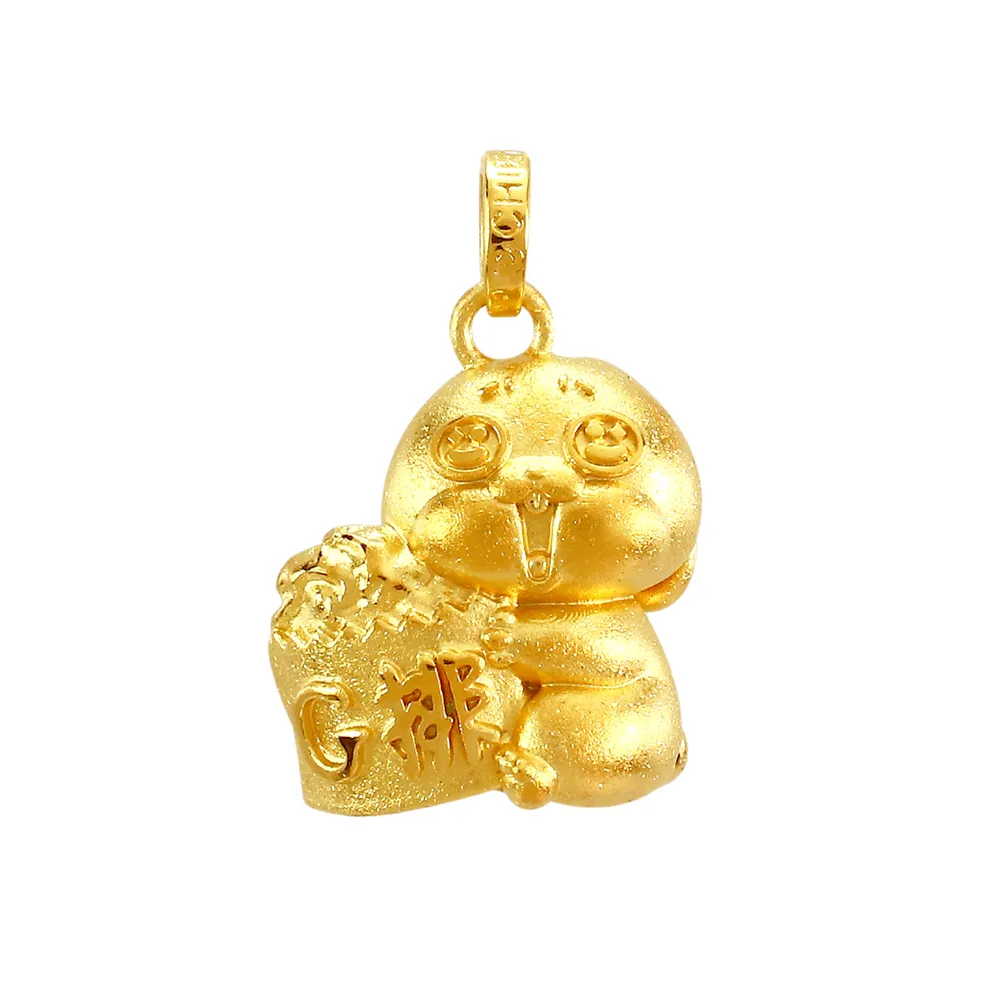 【2sweet 甜蜜約定】好想兔獨家聯名吃雞排純金硬金立體墜飾 金重約0.55錢(甜蜜約定 好想兔 金飾)