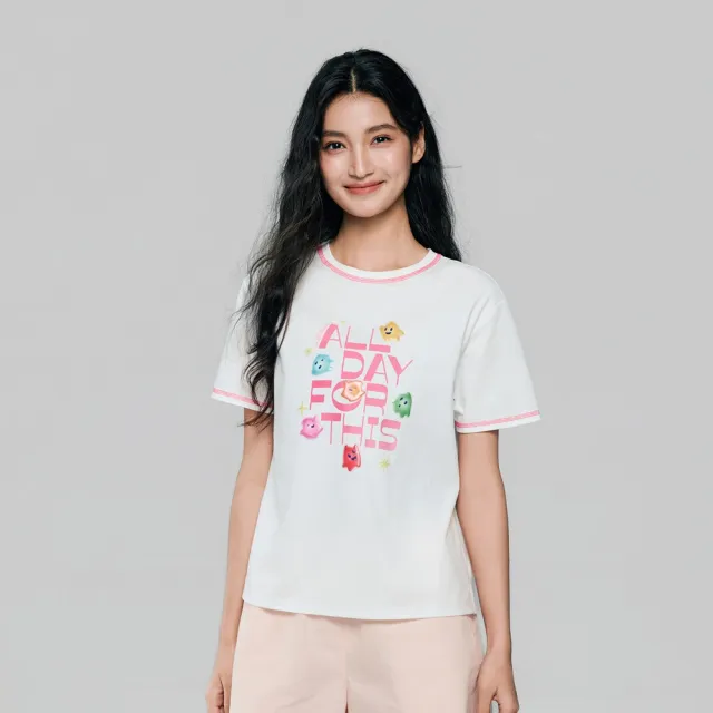 【GIORDANO 佐丹奴】女裝印花短袖T恤 超級瑪利歐銀河電影版系列(02 皎白)
