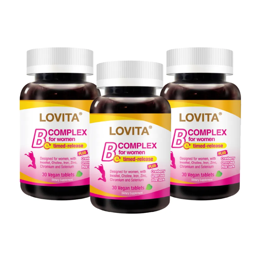【LOVITA 愛維他】女性長效美妍活力B群 3入組(共90錠)