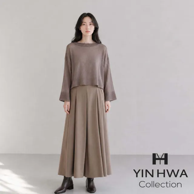 【YIN HWA 盈樺】a|a 簡約知性一字領針織上衣