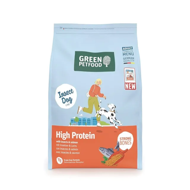 【Green Petfood 綠自然】即期良品 昆蟲蛋白+鮭魚 無穀低敏成犬飼料 3KG(狗飼料 乾糧 效期20270112)