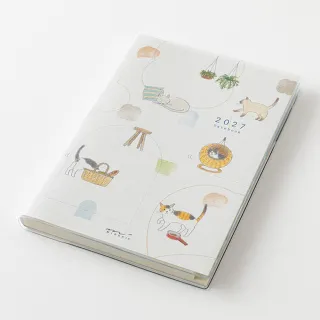 【MIDORI】《2027 Pocket Diary 手帳 - 小猫咪》B6 週間橫式