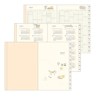 【MIDORI】《2027 Pocket Diary 手帳 - 小猫咪》B6 週間橫式