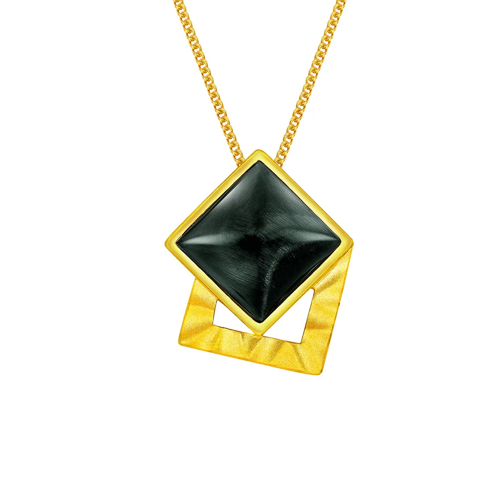 【Just Gold 鎮金店】幾何魅力 黃金吊墜(不含鍊)