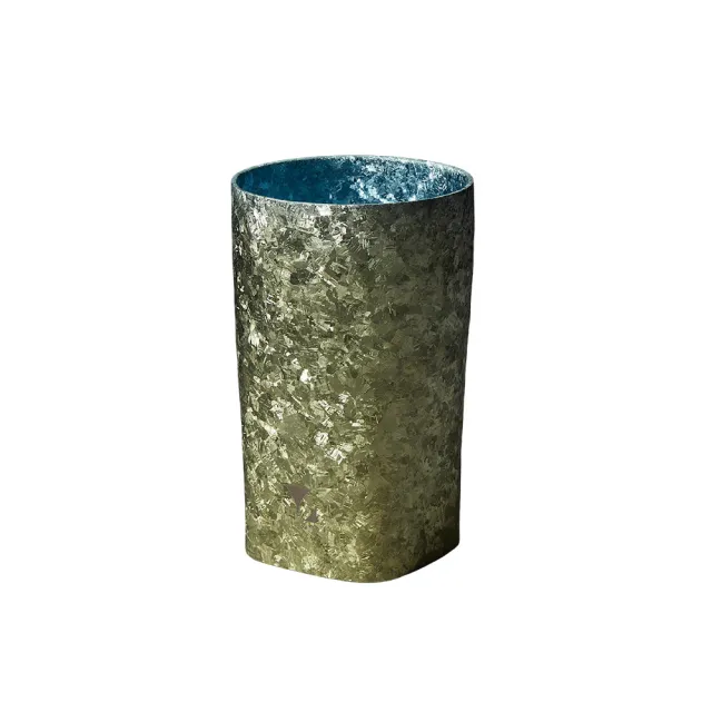 【Titanium 鈦造】鈦方杯 晶鈦系列-湖月藍 雙層結構 300ml 木盒裝(鈦保溫杯 隨行杯 環保杯 鈦金屬 鈦杯)
