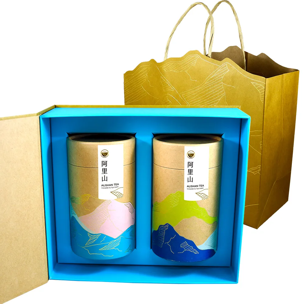 龍源茶品】茶山漫遊阿里山高山茶葉禮盒2罐組(150g/罐-共300g/附提袋