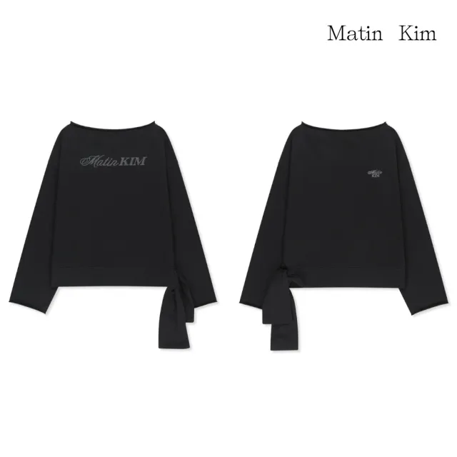 【MATIN KIM】官方旗艦 綁結設計不修邊船領上衣(多款任選)