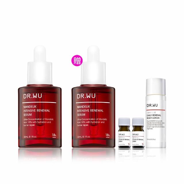 【DR.WU 達爾膚】杏仁酸亮白煥膚精華18％ 30ML(2入組)