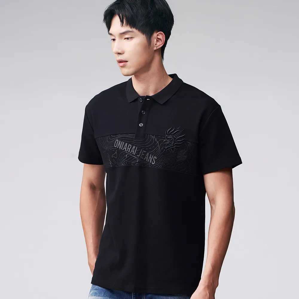 【BLUE WAY】男裝 OUTDOOR全新上市極致戶外拼接等高線 POLO衫 短袖 上衣-鬼洗