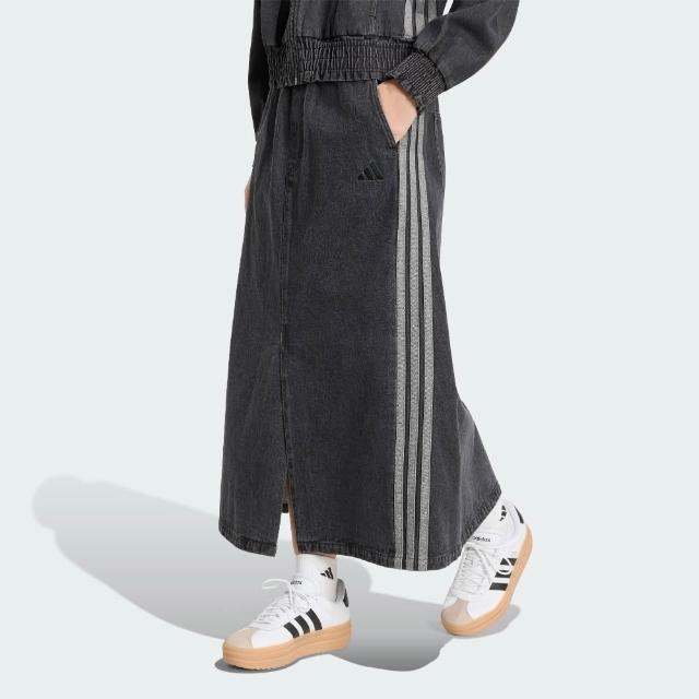 【adidas 愛迪達】運動 休閒 長裙 女裙 ST DNM WSH SK(KV0623)