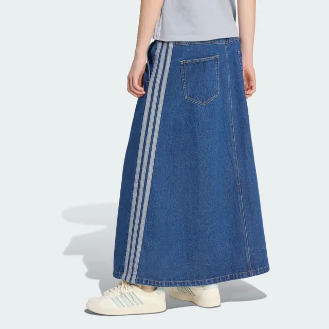 【adidas 愛迪達】運動 休閒 長裙 女裙 ST DNM WSH SK(KV0621)