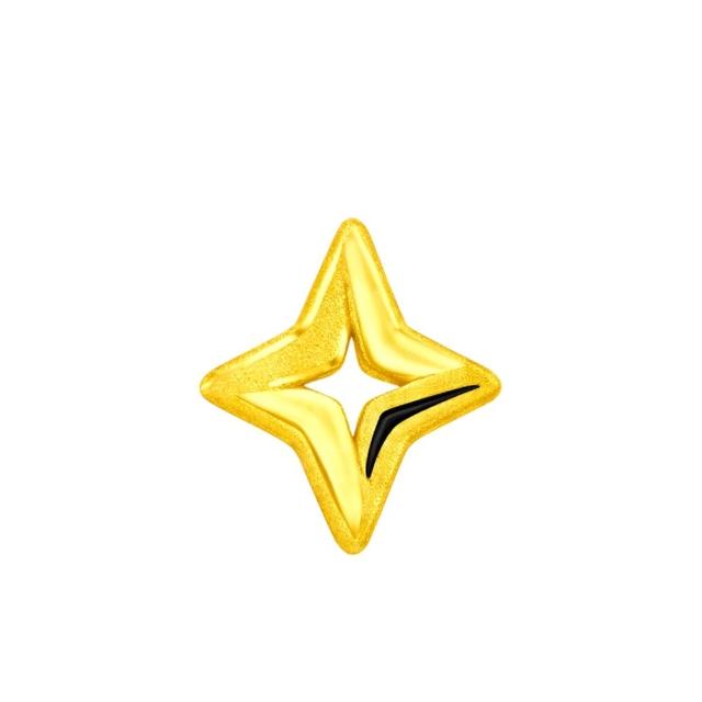 【周大福】ING系列 螺旋光芒黃金耳環(單耳)