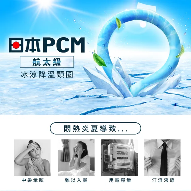 【格藍傢飾】日本旭川日本PCM冰涼降溫頸圈2入組-M/L可選(降溫涼感 戶外消暑神器 孩童成人適用)