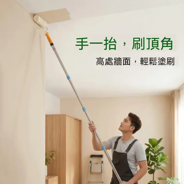 YISO易搜 滾筒刷 油漆刷 刷牆工具 牆面打磨 雙接頭設計 安裝簡易(可拆卸/吸附均勻/通用接口)
