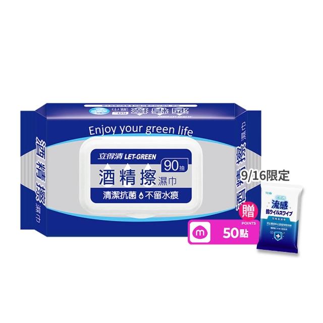 【立得清】酒精擦濕紙巾90抽x12包(食品級酒精/清潔抗菌)