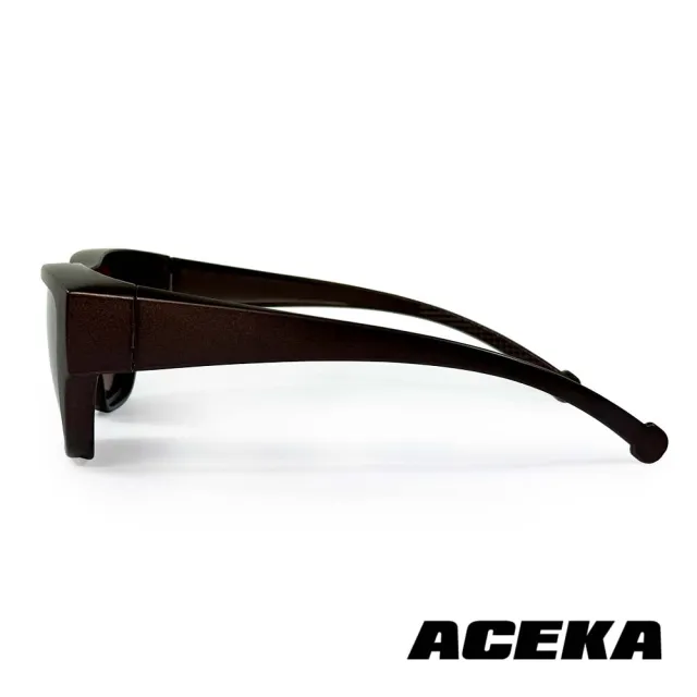 【ACEKA】台灣製墨鏡棕曜曦光全罩式偏光墨鏡-包覆式套鏡(TRENDY 休閒運動系列)
