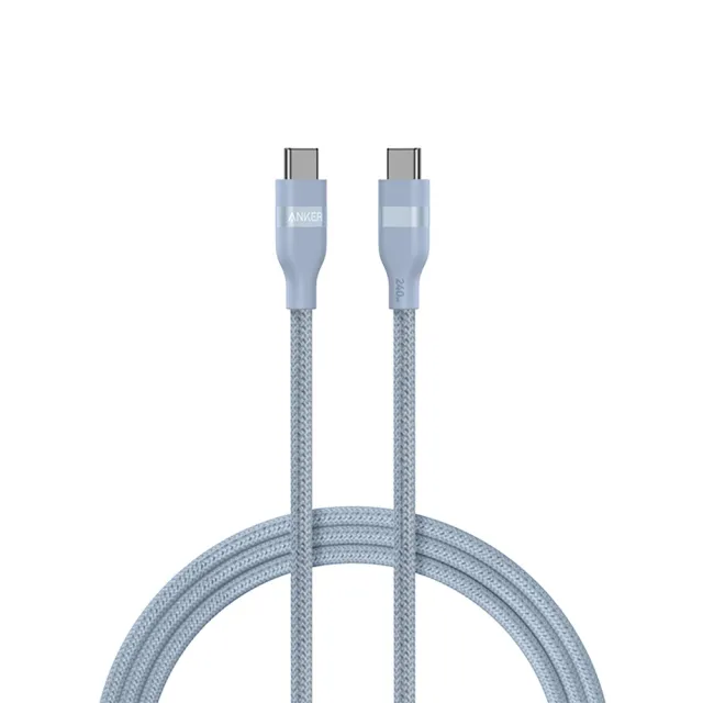 【Anker】二入組 官方授權直營 A82E2超軟充電線Type-C 240W1.8m(黑白綠/Type-C/安卓/iPhone16/筆電/Switch)