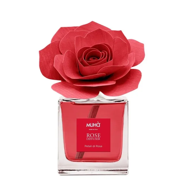 【MUHa】義大利進口室內香氛-紅玫瑰花-紅玫瑰 100ml(室內擴香、居家香氛)