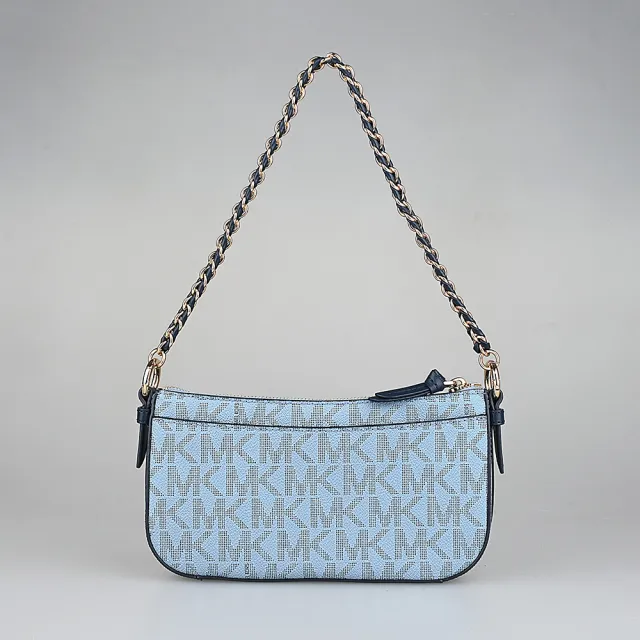 【Michael Kors】MICHAEL KORS JET SET滾邊牛皮4合1斜背子母包(香草白x海軍藍x藍)