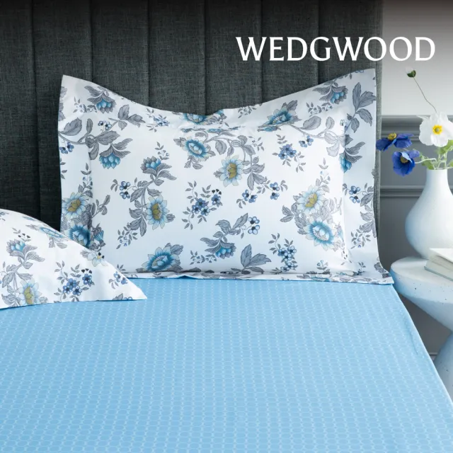 【WEDGWOOD】經典印花床包枕套三件組 加大(天絲/純棉任選)