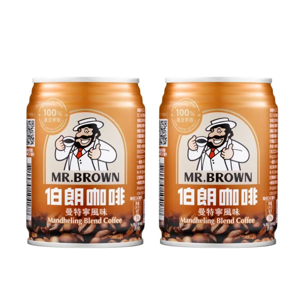 【金車/伯朗】曼特寧風味咖啡240mlx2箱(共48入)