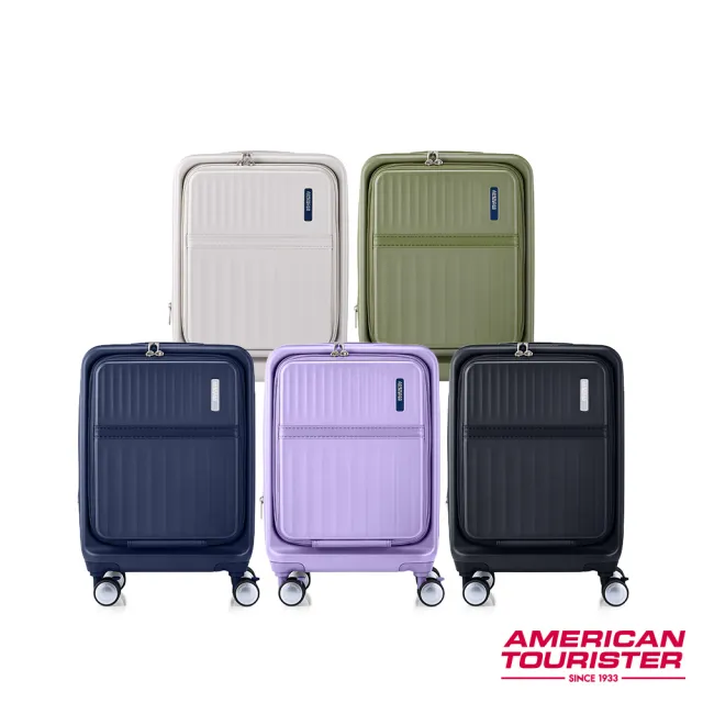 【AMERICAN TOURISTER 美國旅行者】19吋 TRANTO 前開式/上掀式可擴充PC輕量煞車輪行李箱/登機箱(多色可選)