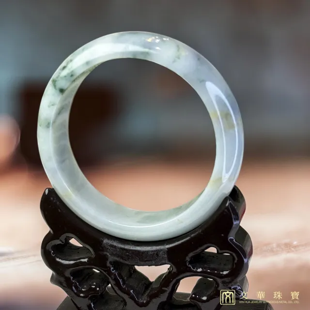 【文華珠寶】翡翠紫三彩正圈玉鐲 18.8圍