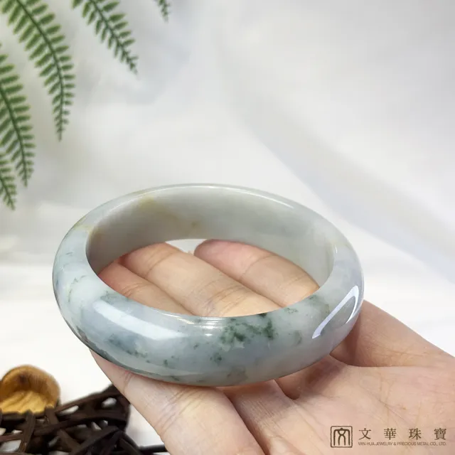 【文華珠寶】翡翠紫三彩正圈玉鐲 18.8圍