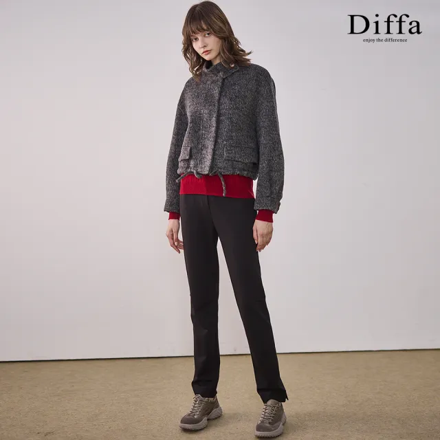 【Diffa】後腰彈性織帶長褲-女