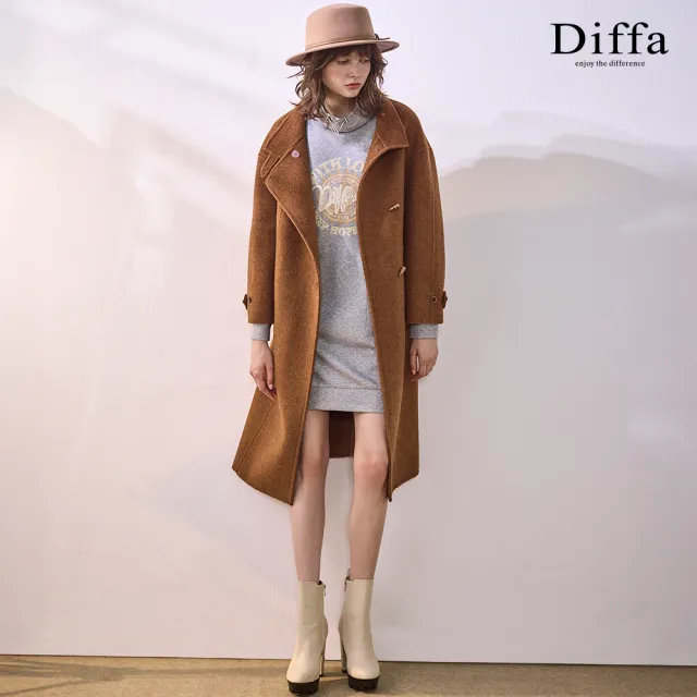 【Diffa】Difference領抽繩連身洋裝-女