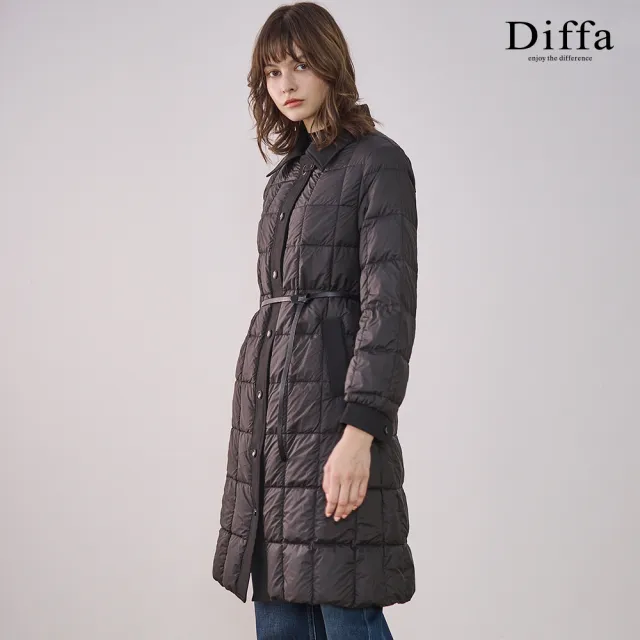 【Diffa】長版車格羽絨外套-女